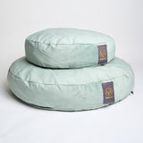 Big and small dog cushion in mint velvet