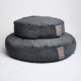 Dog beds in dark grey corduroy