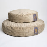 dog beds in khaki corduroy