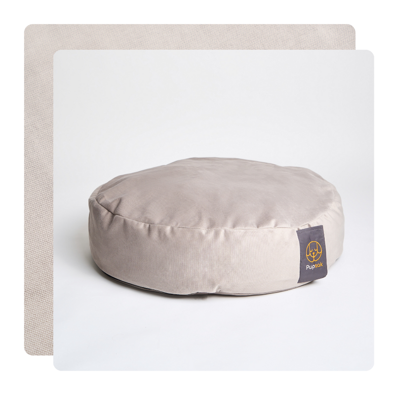 Light Grey Velvet Dog Bed