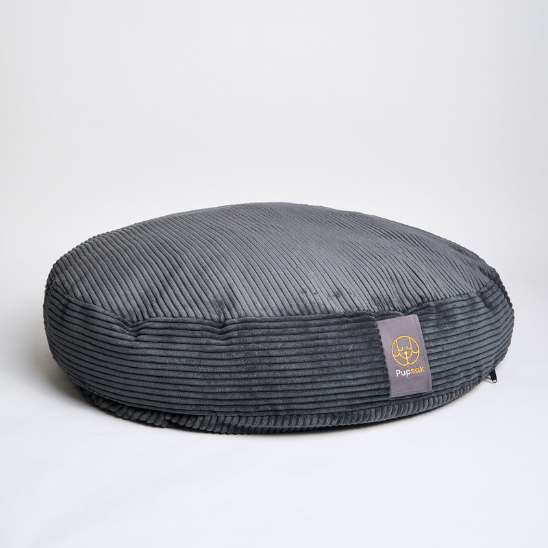 Charcol Cord Velour Dog Bed