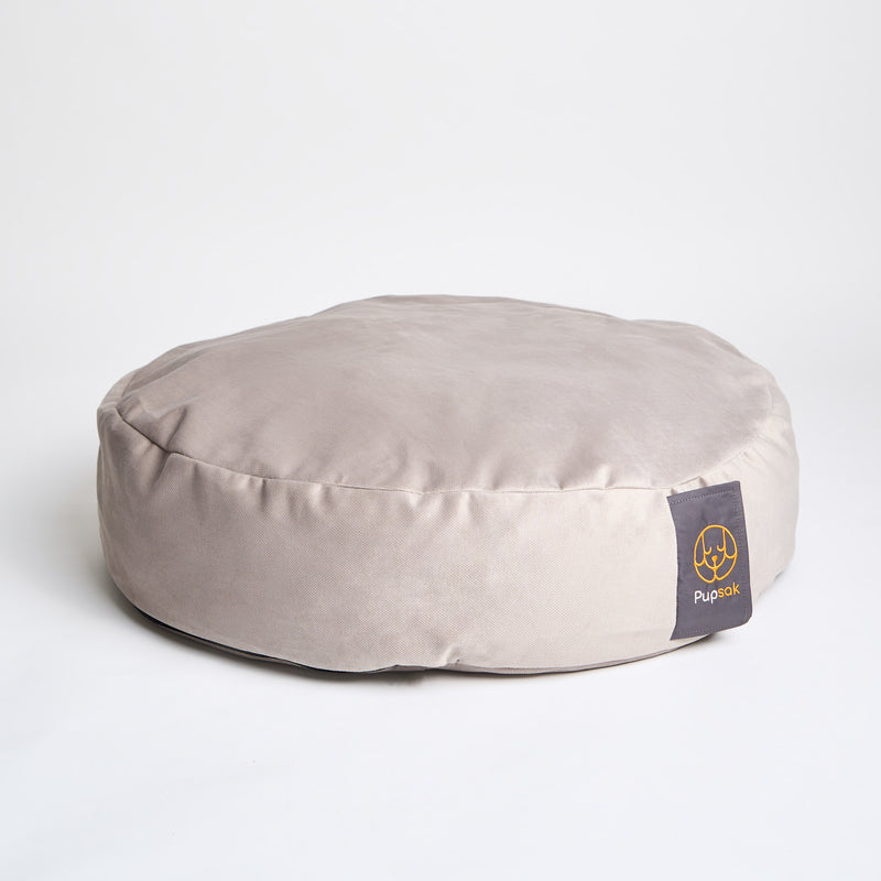 Light Grey Velvet Dog Bed