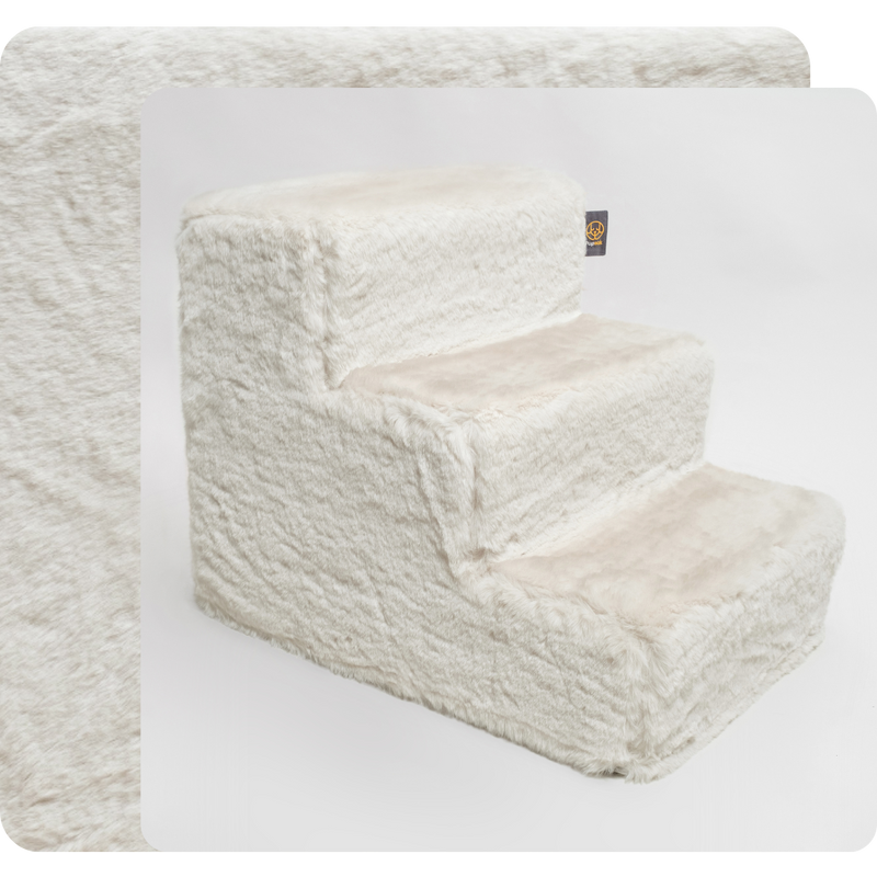 Beige Fur PupStep Dog Step