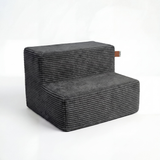 Charcoal PupStep 2-Step dog stairs, front angle
