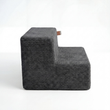 Charcoal PupStep 2-Step dog stairs, side view