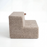 Khaki PupStep 2-Step dog stairs, side view