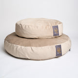 Round big and small dog mat in stone velvet