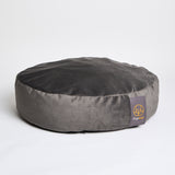 Luxury dog bed in dark grey velvet