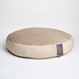 Large round dog bed in stone velvet