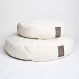 Large and small dog mattresses in creme velvet
