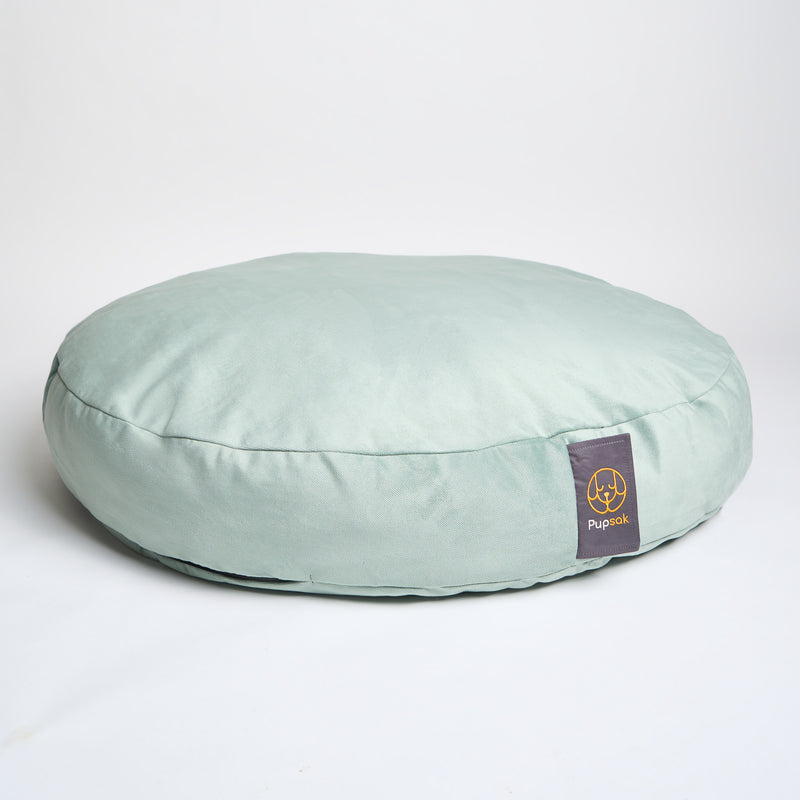 Xl round dog bed in mint velvet